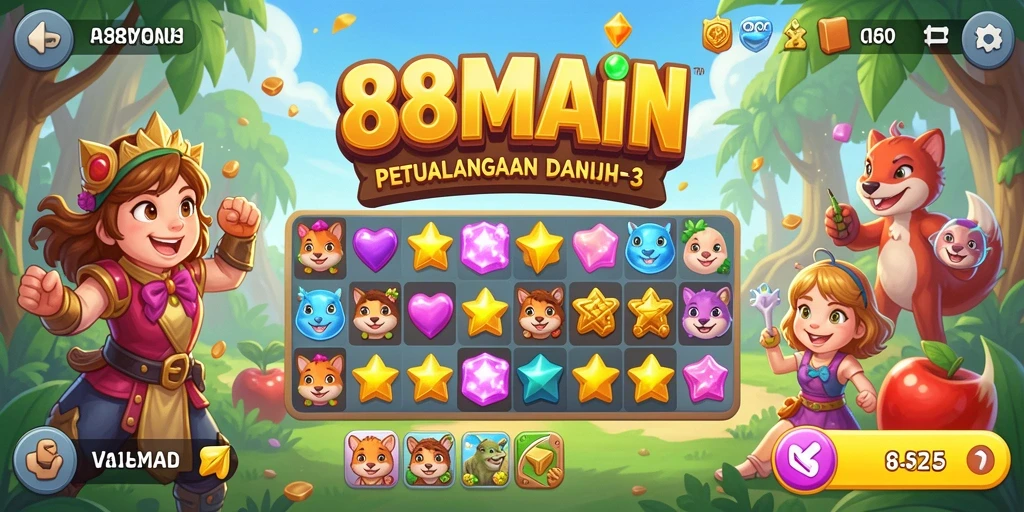 Tampilan gameplay <strong>88MAIN</strong> yang seru dan penuh warna.