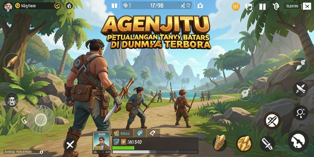 Screenshot gameplay AGENJITU yang menampilkan petualangan di dunia terbuka.