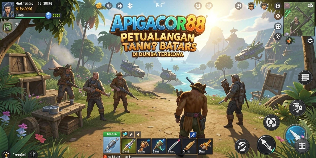 Tangkapan layar gameplay APIGACOR88 menampilkan pemandangan indah dunia terbuka.