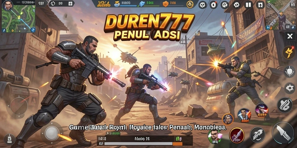 Tampilan gameplay menegangkan di DUREN777 dengan aksi Battle Royale yang mendebarkan.