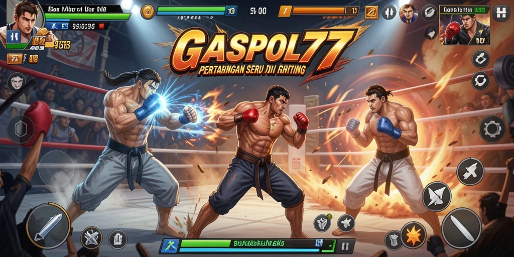 Screenshot menampilkan aksi pertarungan seru dalam GASPOL77.