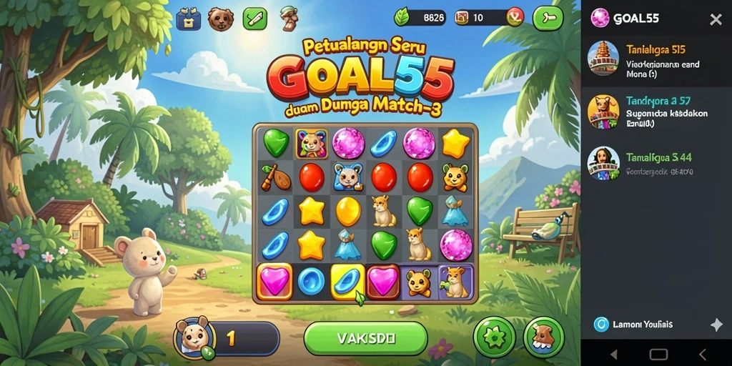 Gameplay seru menggabungkan elemen Match-3 yang menantang.