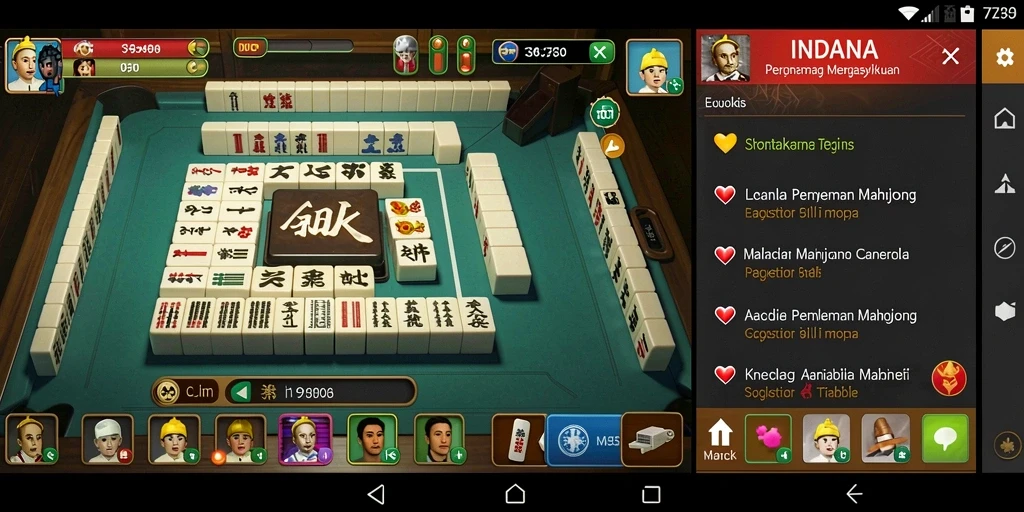 Tampilan menarik dari gameplay Mahjong di INDAAA.