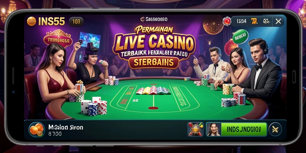 Tampilan gameplay Live Casino yang seru dan interaktif di INS55.
