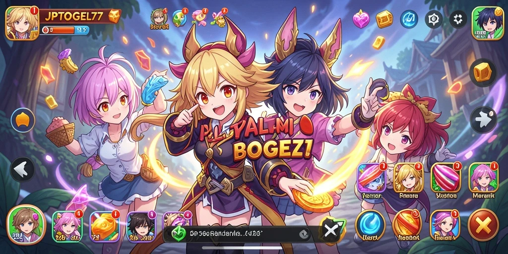 Tampilan gameplay JPTOGEL77 yang menampilkan karakter Anime beraksi.