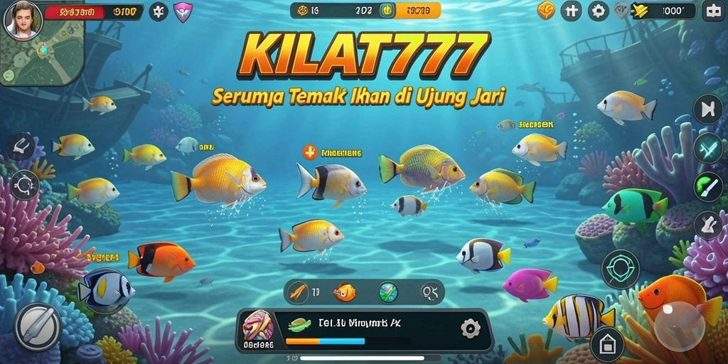 Menampilkan gameplay seru Tembak Ikan KILAT777.