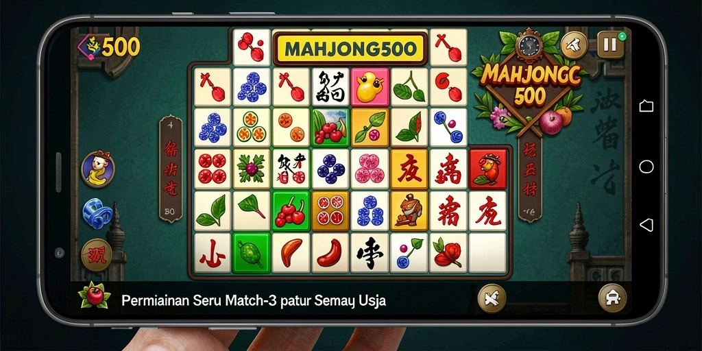 Tangkapan layar gameplay seru MAHJONG500