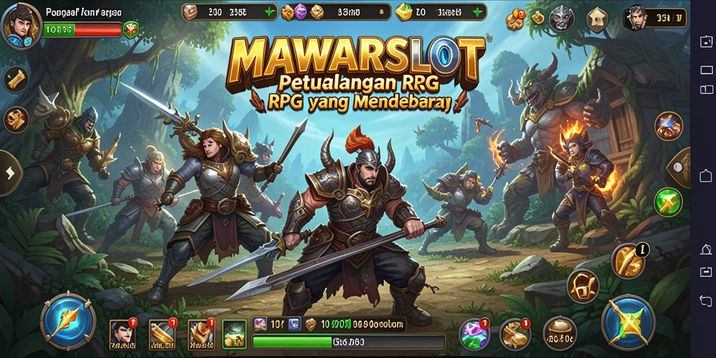 Tampilan gameplay MAWARSLOT yang mendebarkan dengan pertarungan RPG.