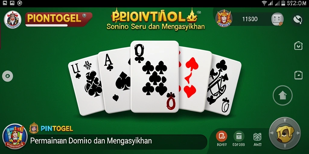 Tampilan menarik gameplay Domino di aplikasi PIONTOGEL.