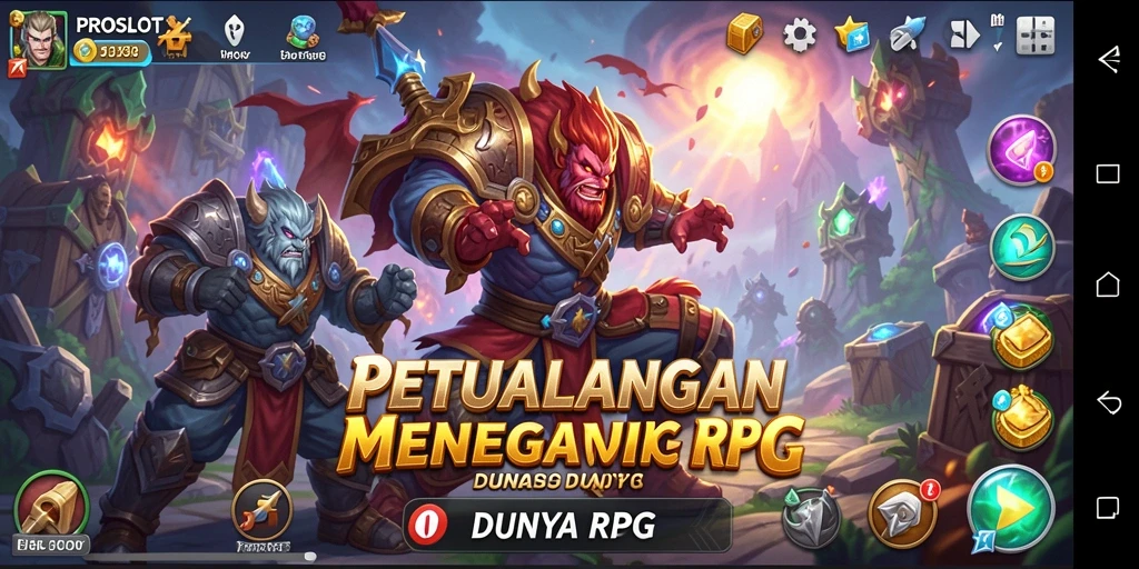Screenshot gameplay PROSLOT menampilkan aksi pertempuran ARPG yang mendebarkan.
