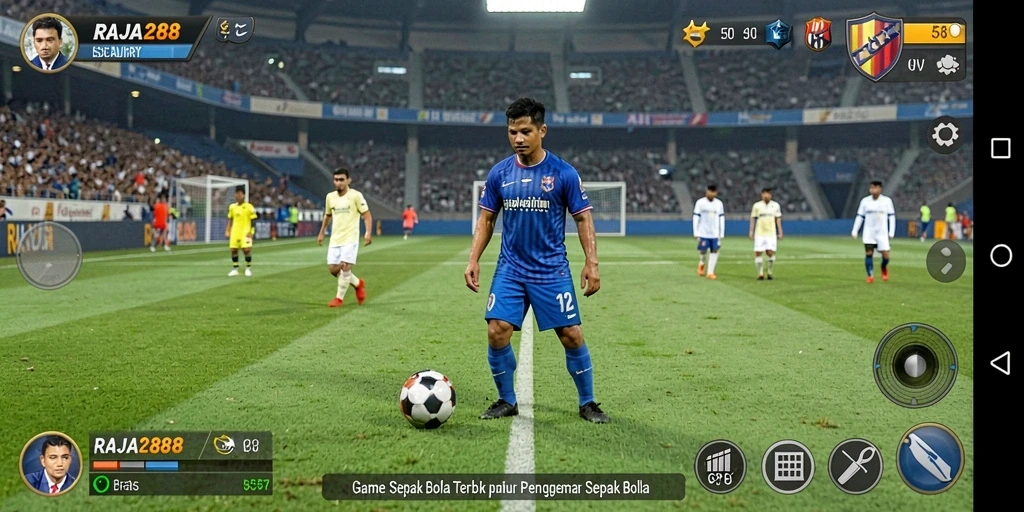 Tampilan menarik gameplay sepak bola yang seru di RAJA288.