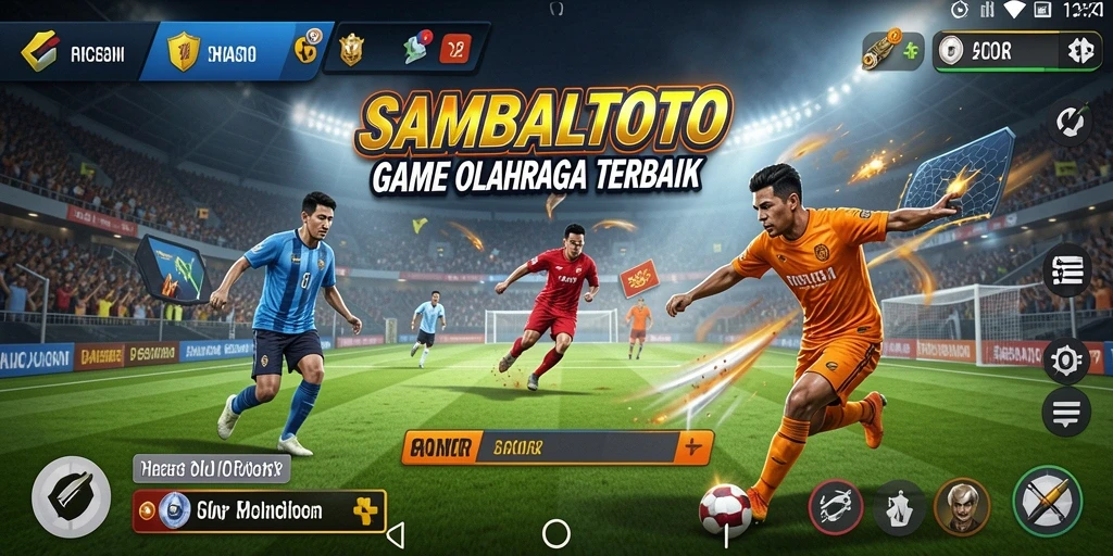 Tampilan gameplay mendebarkan dari SAMBALTOTO yang menggambarkan pertandingan olahraga.