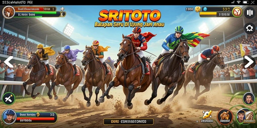 Tampilan mendebarkan dari gameplay balapan SRITOTO.