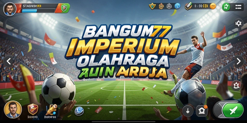 Tampilan stadion megah dalam game Tycoon STADIUM77.